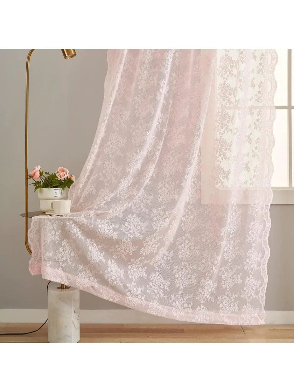 Vintage Floral Lace Curtains 84